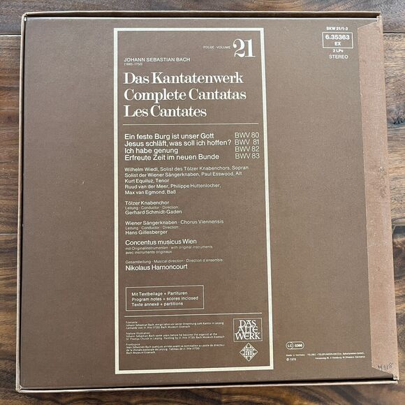 J. S. Bach Das Kantatenwerk Complete Cantatas Vol 21 LP Box Set 1978 Telefunken - Picture 8 of 8